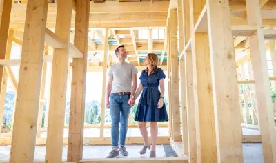 Couple in house construction