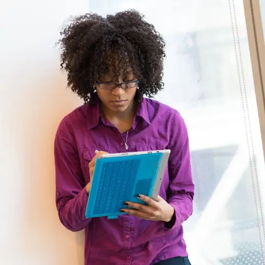 Person with notebook