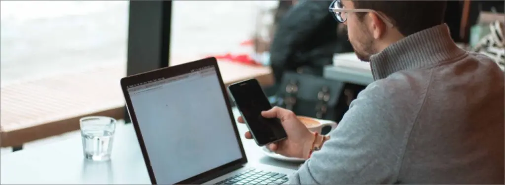 Person looking at computer