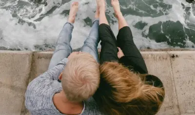 Couple by water