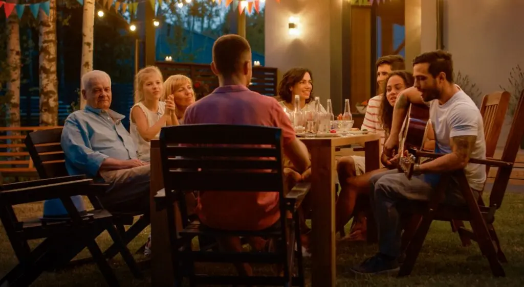 Group at dinner