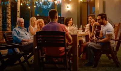 Group at dinner table