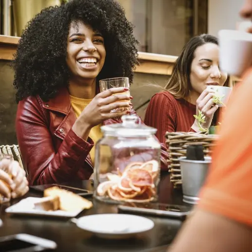 group of people eating food