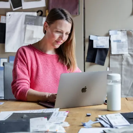 woman working on laptop