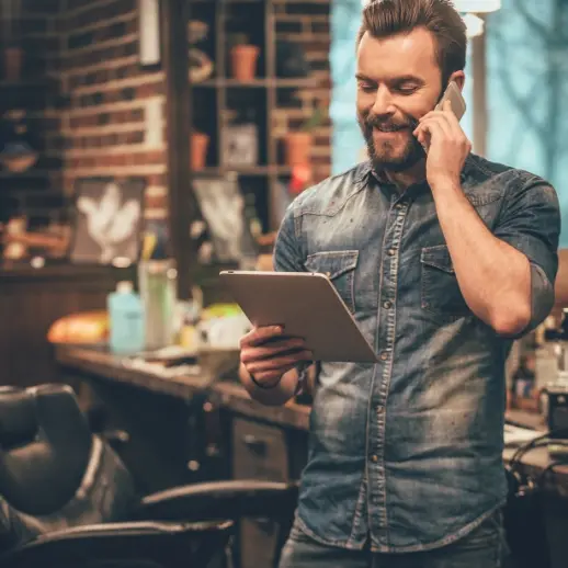 man talking on phone