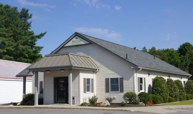 a Machias bank building, located in Danforth