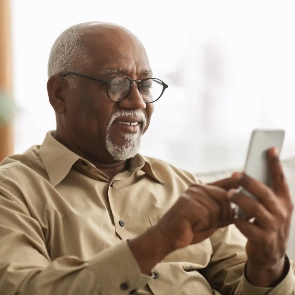 Gentleman using mobile phone