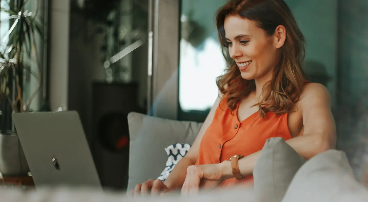 woman working on laptop