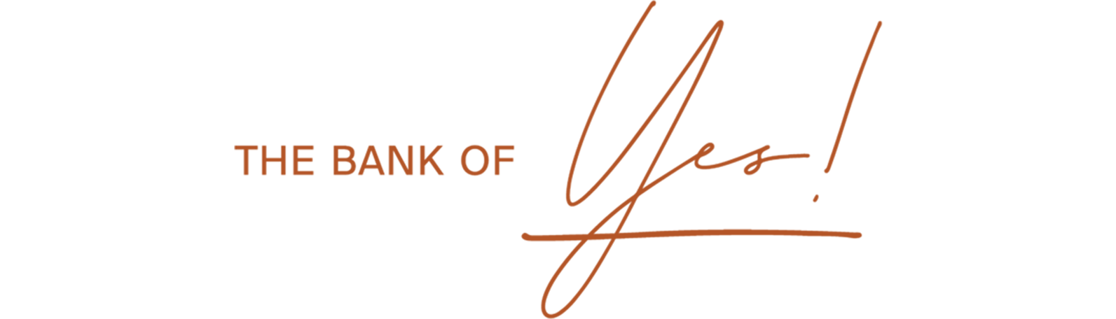 The Bank of YES! slogan in orange