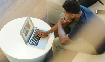 Man working on laptop