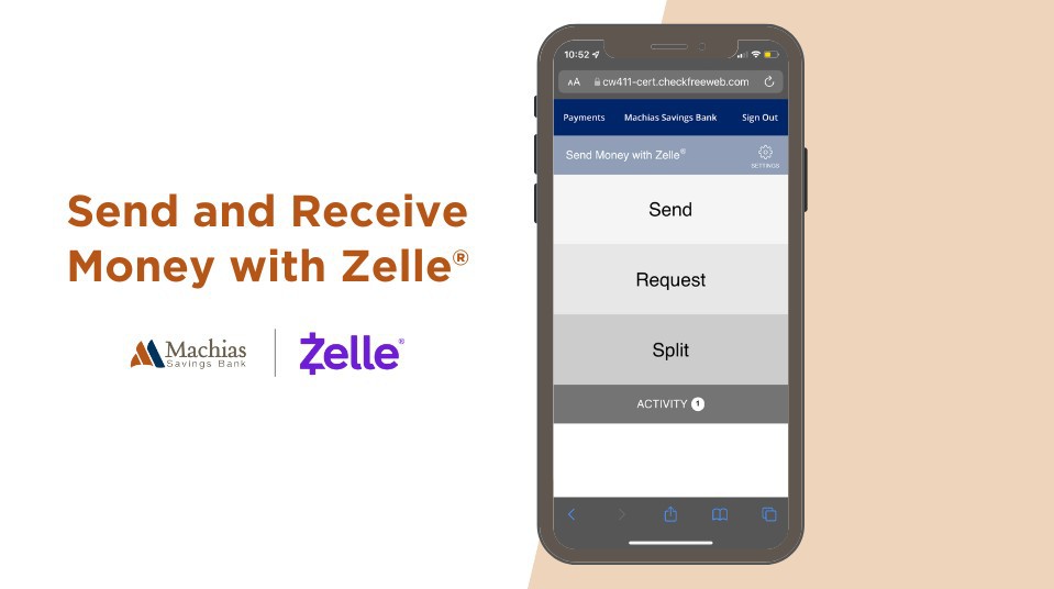 send and receive money with Zelle through Machias Bank