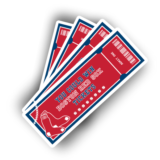 a bunch of tickets that say you could win boston red sox tickets